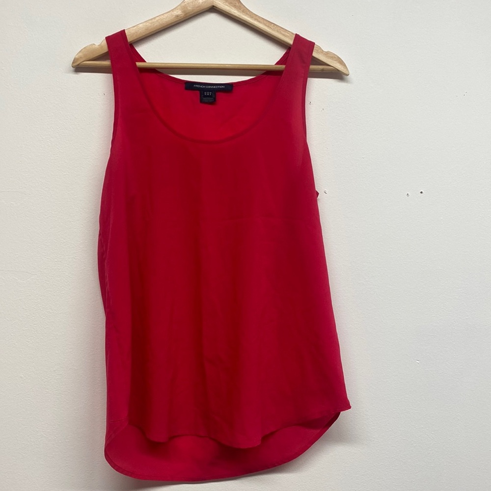 French connection, hot pink blouse, tank top size 6